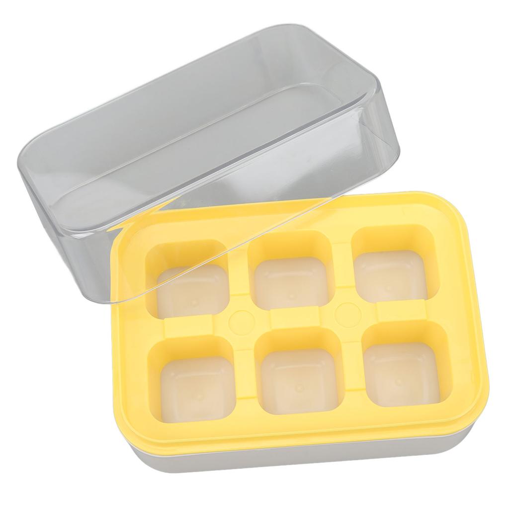 Ice Cube Tray with Lid 6 Cubes Silicone Mini Ice Tray for Freezer Cocktails Whiskey Beverages Easy