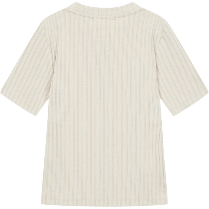 Calvin Klein Embroidered Logo Short Sleeve T-Shirt Women Tops Oat-Milk J220774-ACI