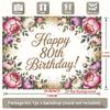 1 stuks Verjaardag 80ste Bloemen Elegante Hangende Banner Gouden Polyester