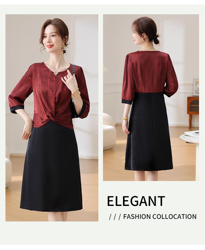 Mom's Elegant Summer Dress - 2026 New Style for Middle-aged & Elderly Women, Short-sleeved & Lightweight Skirt