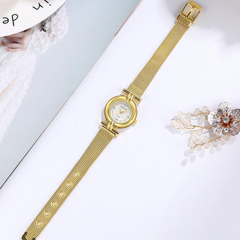 Ladies Watch Minimalist Temperament Mesh Belt Quartz Wristwatch