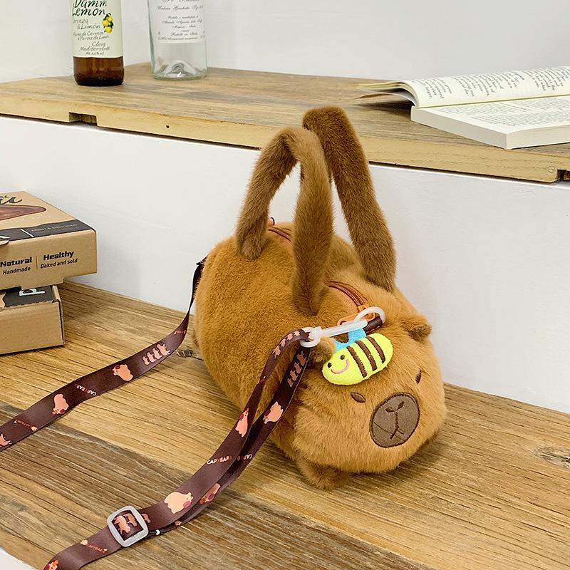 Capybara Crossbody Bag Cotton Cartoon Animal Bucket Bag Plush Bag Girl 895₽