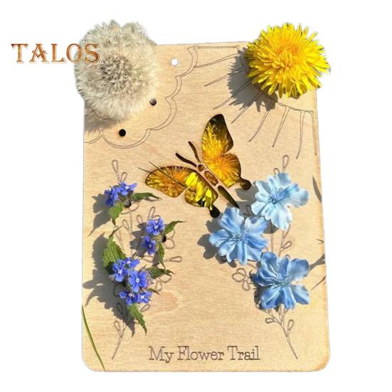 Wooden Flower Trail Board Flower Leaf Collector Board DIY Plant Floral Arrangement Collection Display Tray Decoration Kids Adults Birthday Christmas