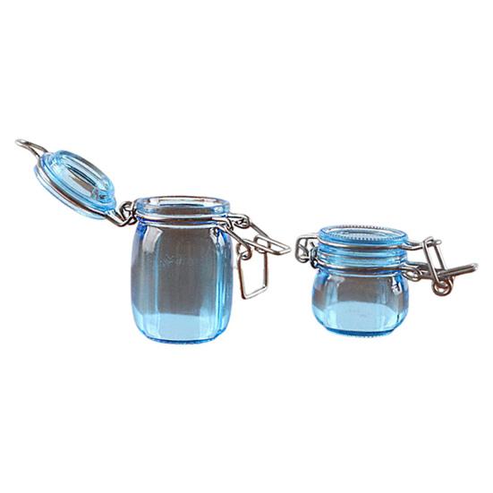 2 Pcs Miniature Storage Jars Doll House Mini Transparent Jar with Lid