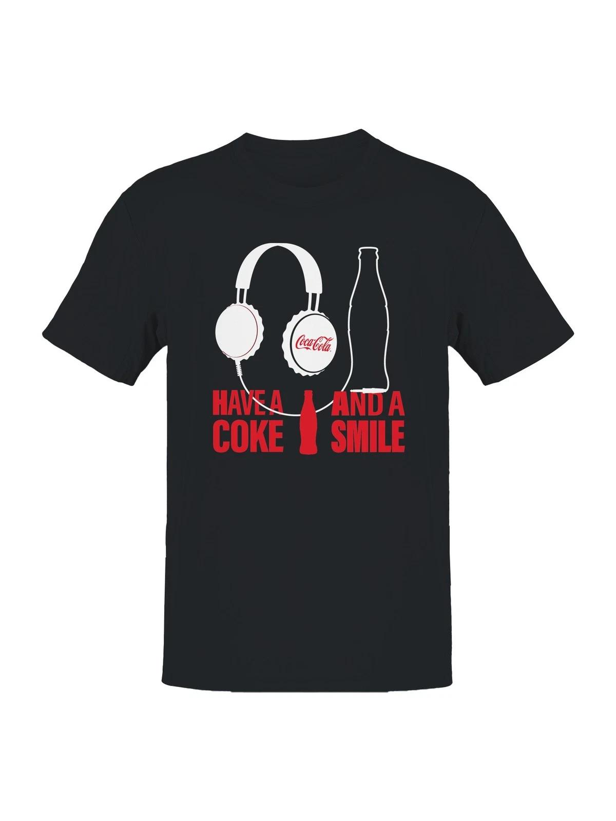 Officially Licensed Coca Cola Headphones & Smile Men s T-shirt L