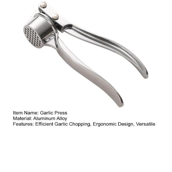 Manual Garlic Press Alloy Garlic Mincer with Ergonomic Handle Rustproof Garlic Crusher for Kitchen Restaurant