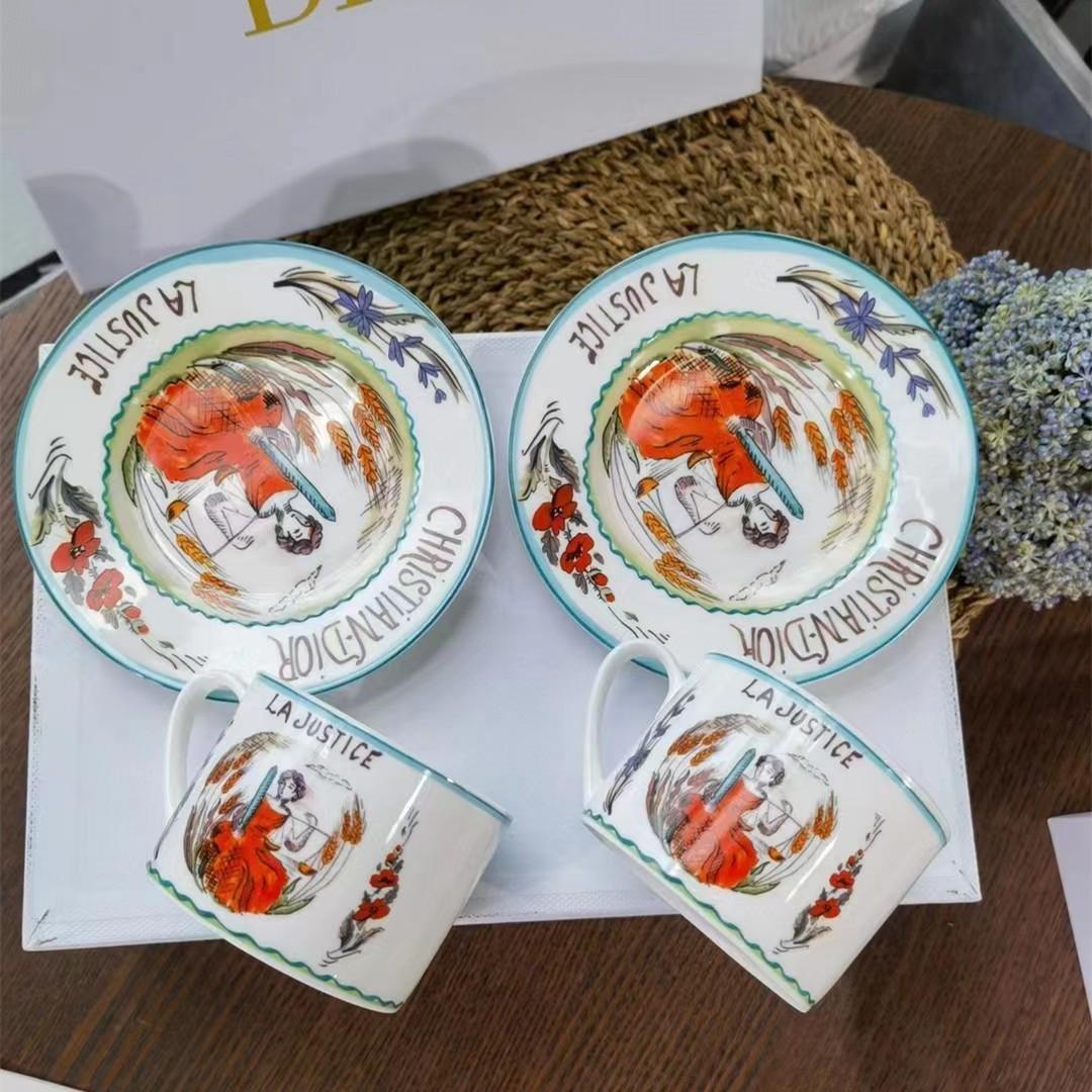 

European Bone China Coffee Cup & Saucer Set - Elegant Two-Person Tea Set for Couples