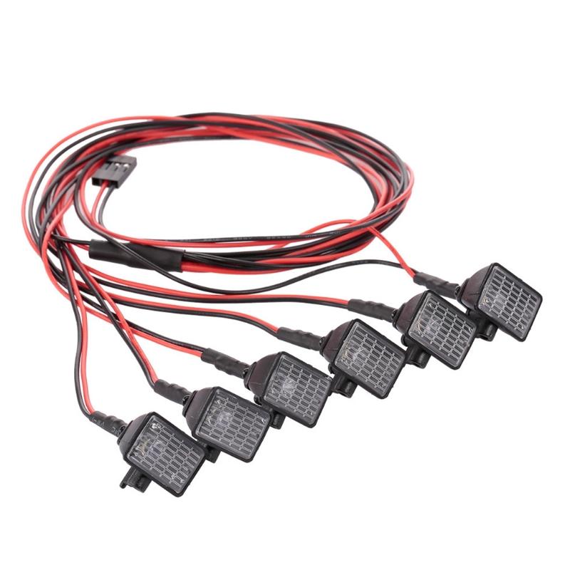 

RC Roof Lights Lamp Kit Make Your Truck Attractive Gift for DIY Lovers and Adults 6 LED RC Lighting Kit Realistic 1