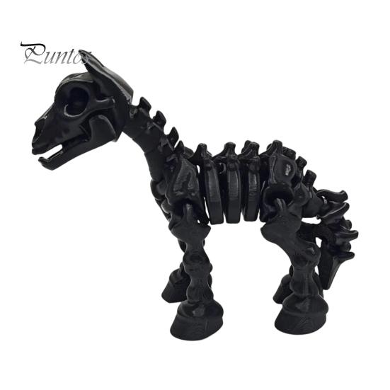 Modern Aesthetic Room Decor 3D Printed Horse Skeleton Figurines, Articulated Ornaments, Movable Joints Creative Desk Toy for Adults Fidgety