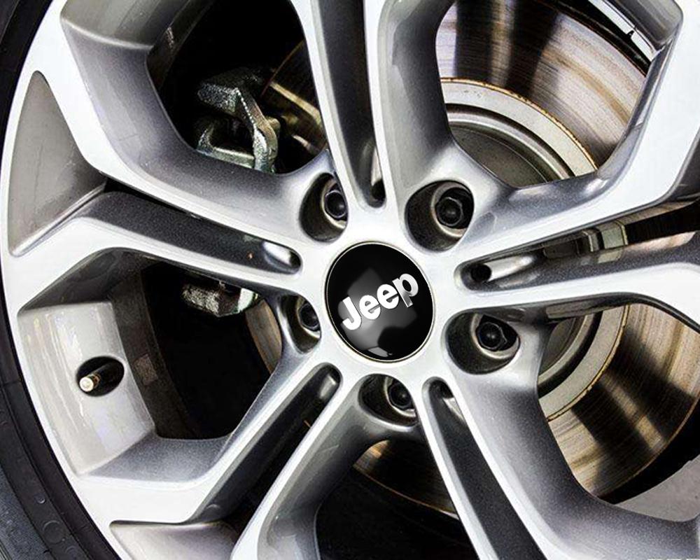 4 Stück 56/60mm Radnabenkappen Aufkleber Auto Emblem Abzeichen Dekoration für Jeep jk Compass Renegade Cherokee Gladiator Patriot Liberty