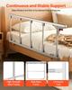 Foldable Bed Rail for Elderly, 122 cm Bedside Assist Rail with Fixing Strap, Adjustable Height Pipe Bedside Cane, High-Strength Metal Senior Bed Bar,