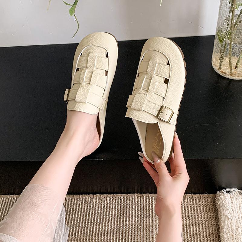 Half Slippers Lazy One Pedal Cool Slippers Summer 2025 New Hollow Bag Head Slippers Women Wear Cool Slippers