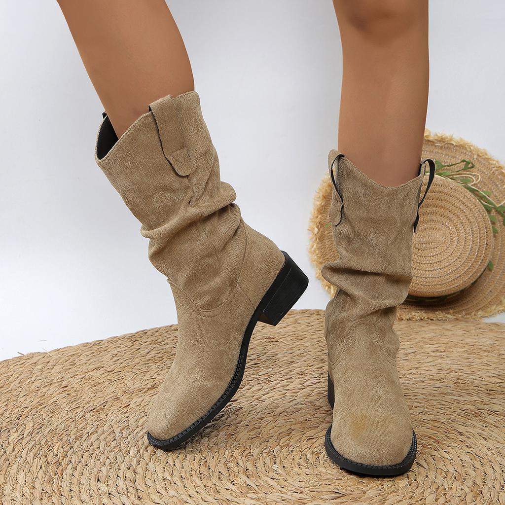 Winter Suede Comfortable/elegant Riding Boots Fashionable New Round Toe Sexy Thick Sole Non Slip Casual Work Boots for Women