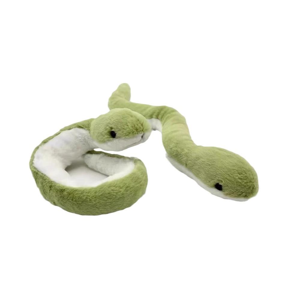 Green Snake Plush Toy - Year of the Snake Mascot & Living Room Ornament