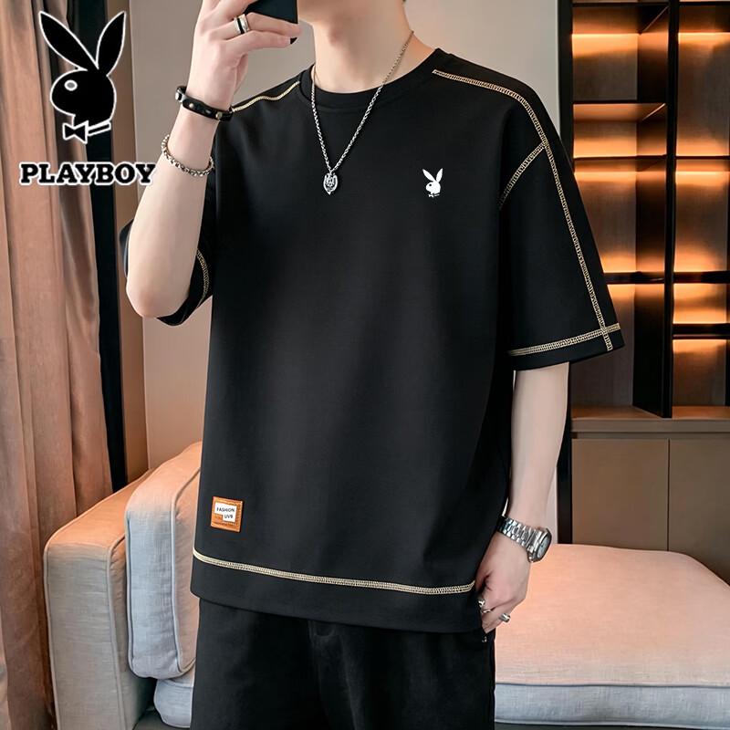 PLAYBOY Men s Quick-Dry Round Neck T-Shirt 3XL