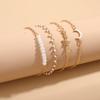 Bracelet, Fashionable Handmade Beaded Moon Five-Pointed Star With Diamonds, Moon Rice Bead Bracelet For Women