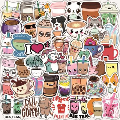 10/25/50 Stück Niedliche Milchtee Getränke Aufkleber Graffiti Meme Decals für DIY Koffer Wasserflasche Handy Gitarre Laptop Notizbuch