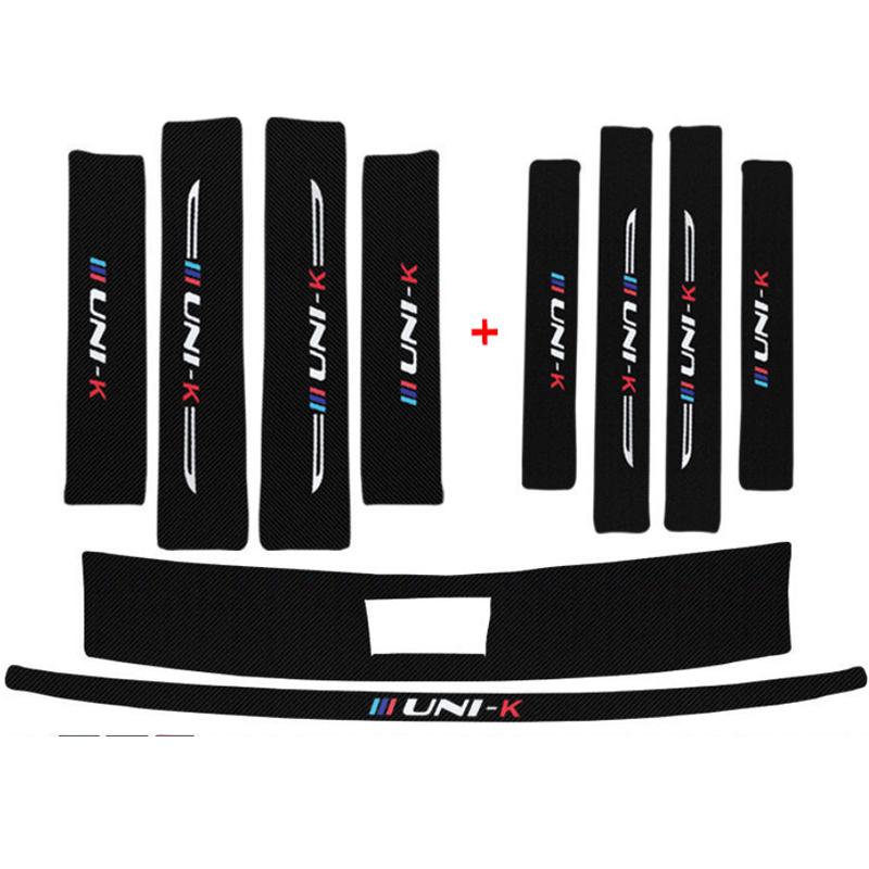 

Для Changan Unik Uni-k 2022 2023, кожаные наклейки на порог автомобиля, защитная пластина, пороговая полоса из углеродного волокна All 10pcs