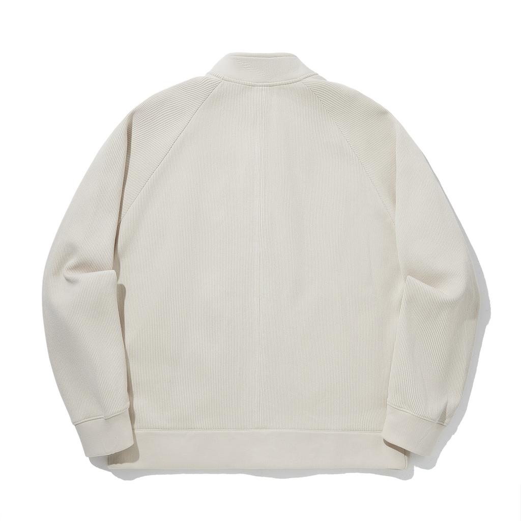 Li Ning X Jackie Chan Collaboration Kung Fu Series Solid Color Stand Collar Zipper Casual Long Sleeve Sweatshirt Men Sweatshirt Oatmeal-Gray AWDUB23-1