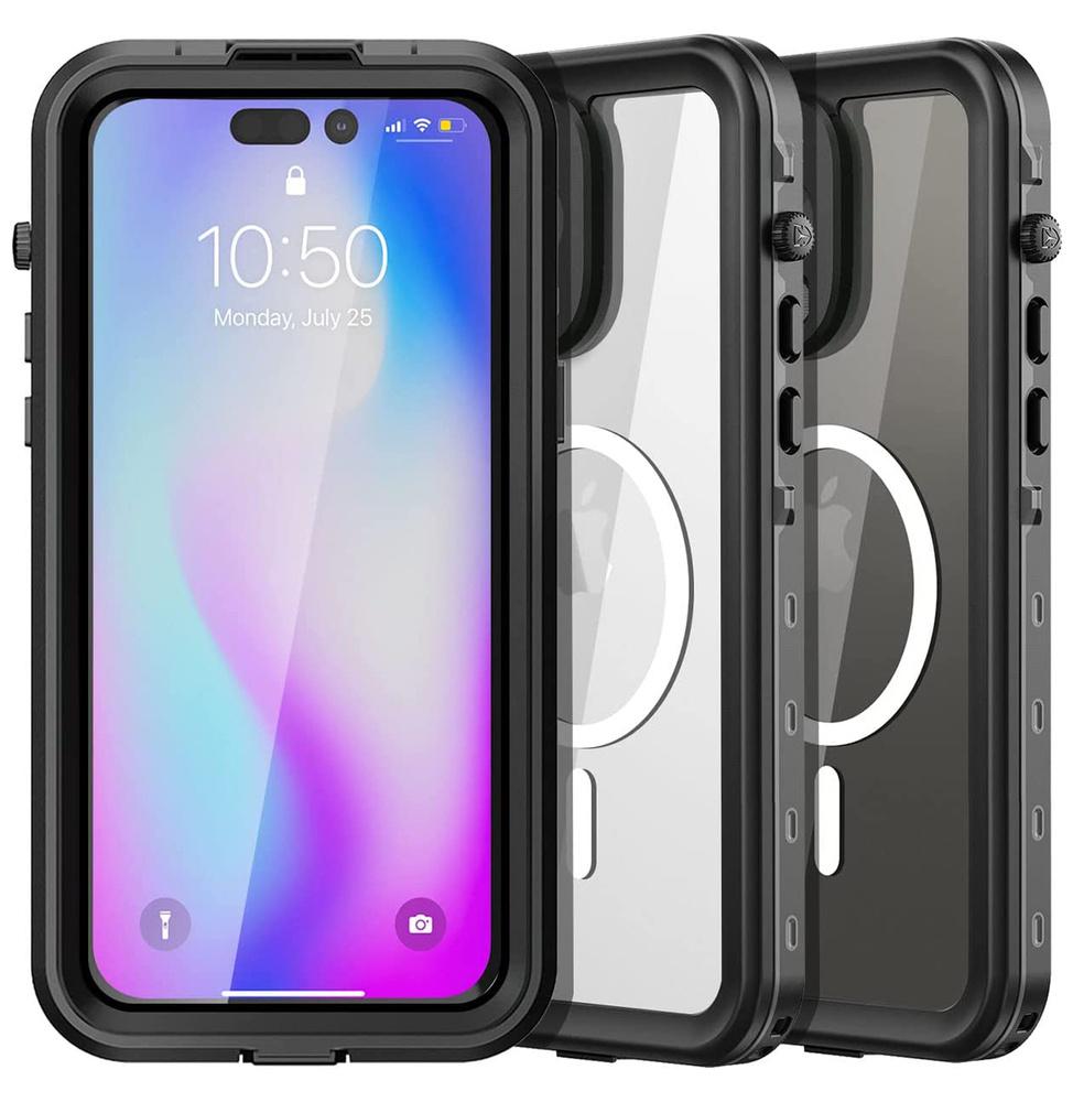 iPhone 14 Pro Max Waterproof Case, Redpepper, for MagSafe, Black