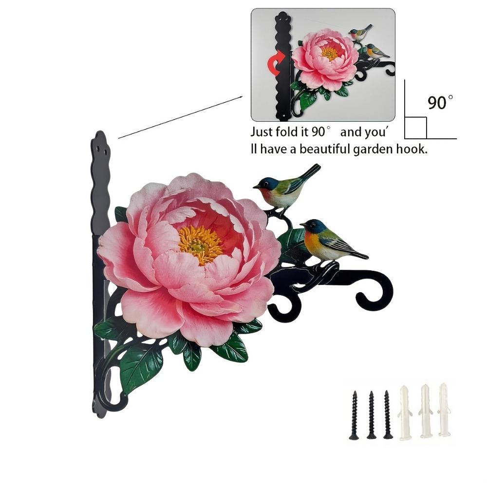 Iron Art Wall Mounted Hanger Colorful Bird Cage Rack Multi-functional Wall Hook  Courtyard