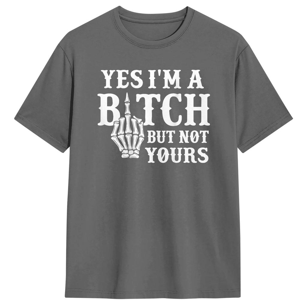 Yes IM But Not Yours Funny Sarcastic TShirt Beach  Vintage T Shirts Cotton Hipster Tshirt For Unisex Casual Clothing