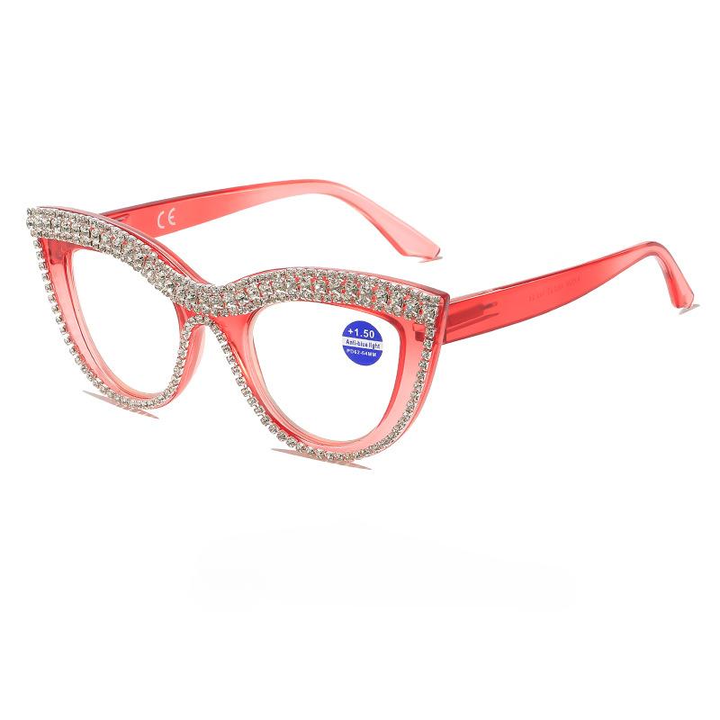 Glasses Frames for Women Fashionable Round-shaped Spectacles Far-sighted Glasses Blue Lightweight Filtering Eye Shielding Men Women Eyewear Chain 0