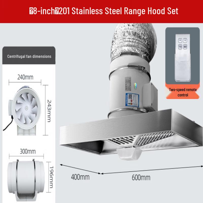 OLOEY 8-inch High-Power Ductless Exhaust Fan with Smoke Hood