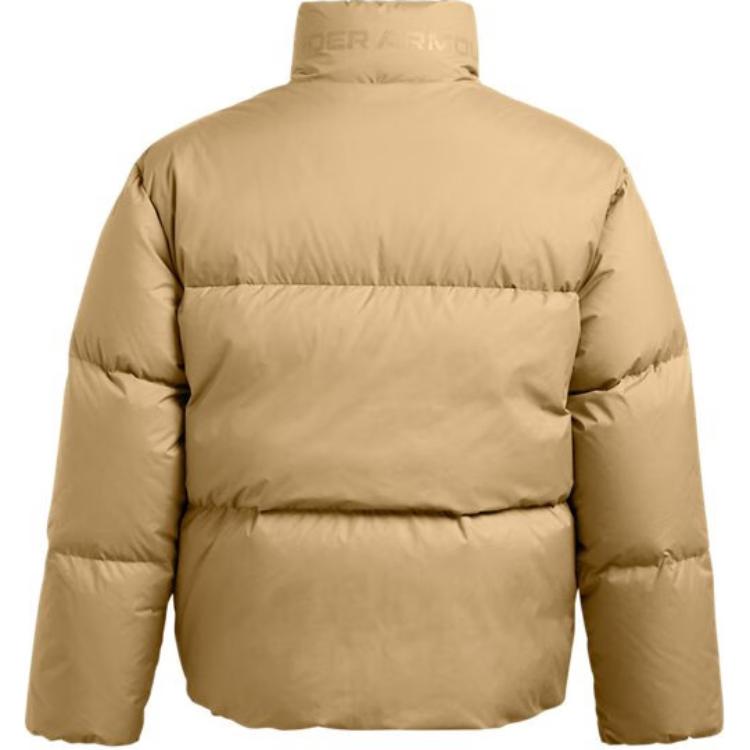 Under Armour Limitless Solid Color Outdoor Casual Sports Zip-Up Stand Collar Warm Bread Down Jacket Men jackets Camel-Brown 1384643-263