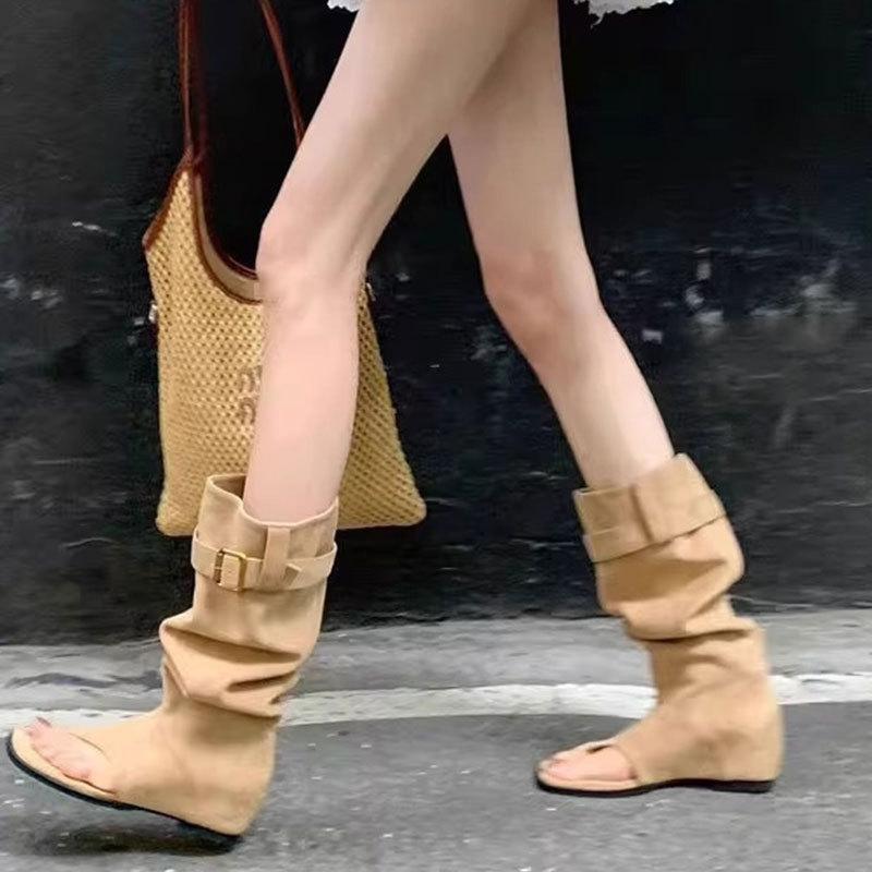Mezzie Cool Boots Women's Summer 2025 New Summer Bohemian Inner Heightening Sandals Stack Boots