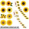 Sunflower Sticker, 1000 Pieces 1.5 Inch Sunflower Label with 8 Sunflower Pattern Sunflower Sticker Roll Self Adhesive Seal for Christmas Thanksgiving 