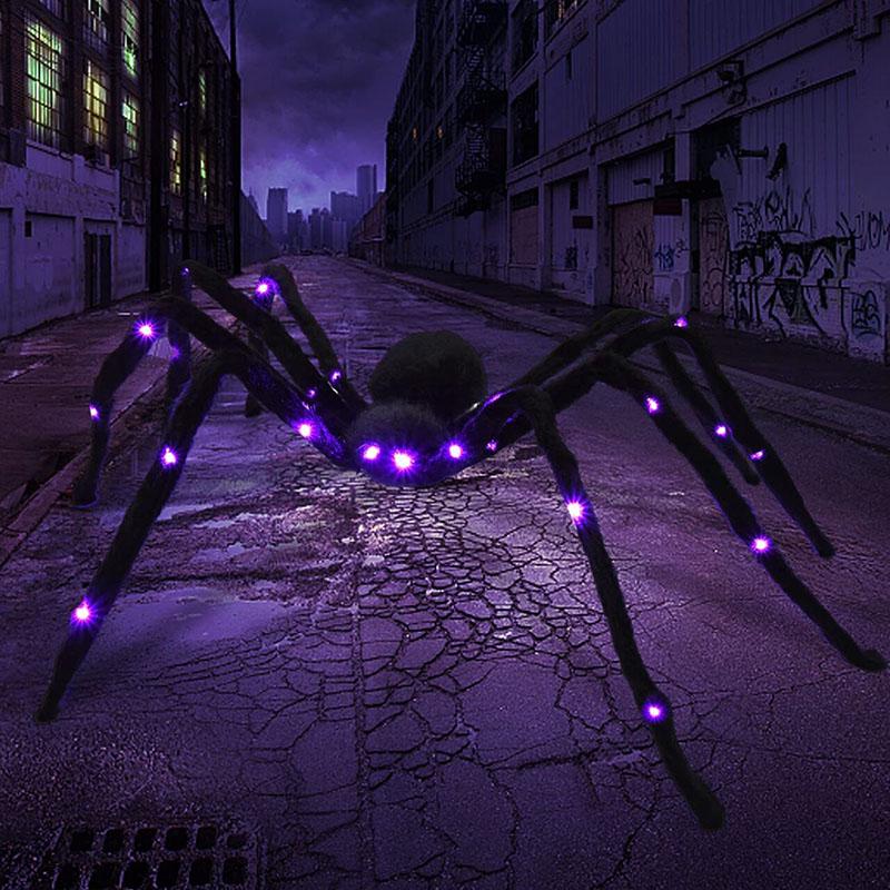 

Large Glowing Spider Plush Halloween Decoration for Outdoor Haunted Houses Glowing Spider 30cm