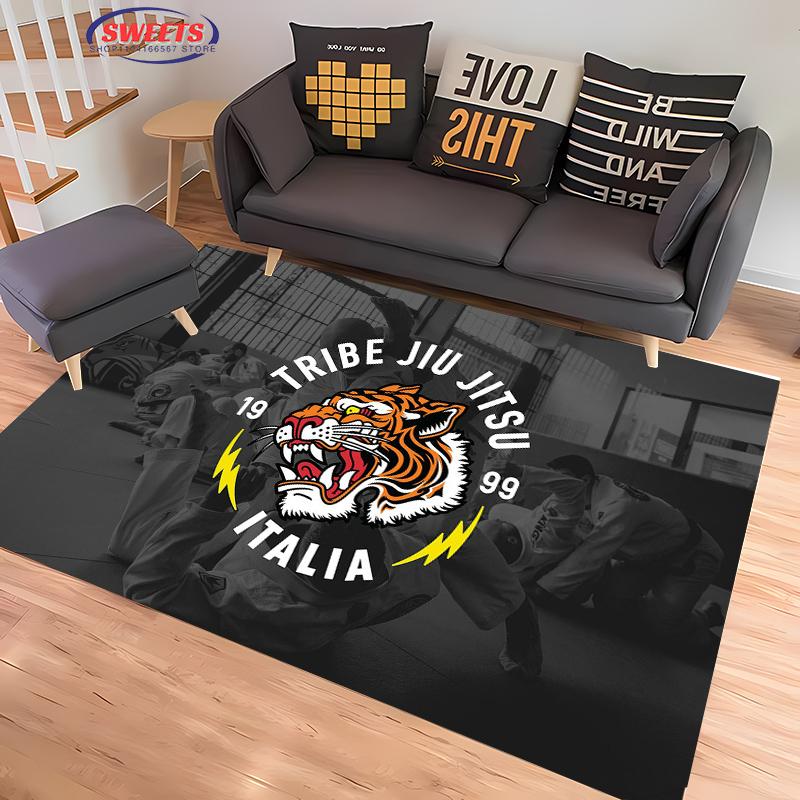 Jiu-Jitsu Warrior Japanese Bjj Gi & Black Belt Mma Rug,Carpet for Living Room Bedroom Sofa Doormat Decor Non-slip Floor Mat Gift