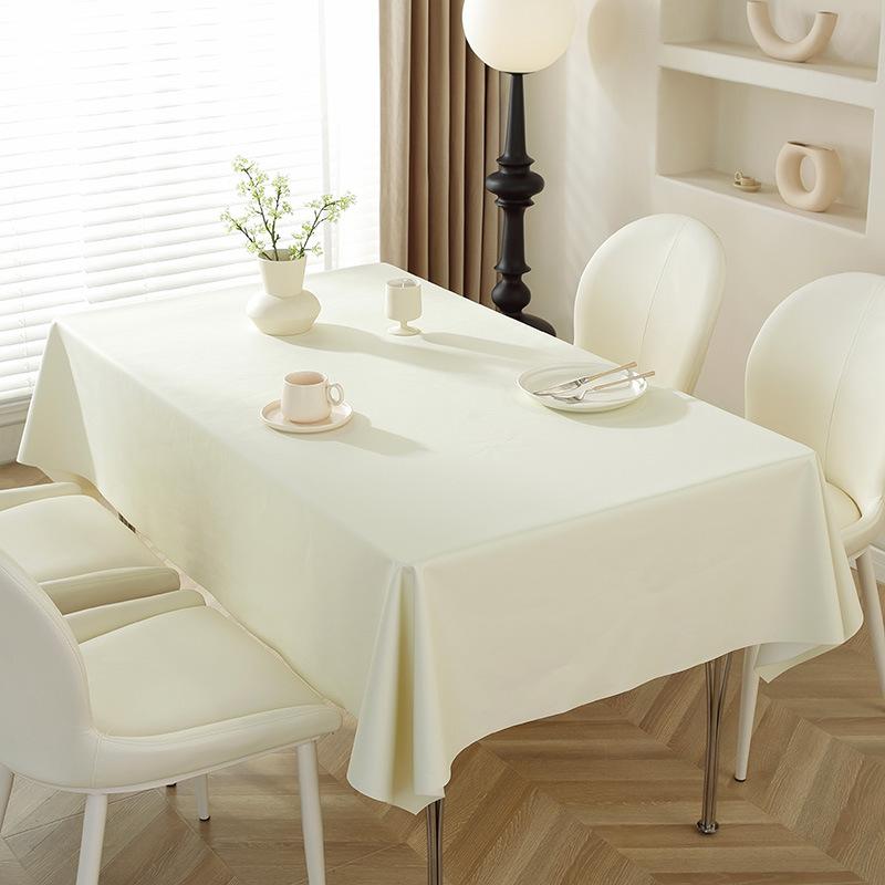 Cream White Lambskin Light Luxury High-End Tablecloth Waterproof And Oil-Proof Solid Color Leave-In Dining Table Cloth Living Room Coffee 40x60