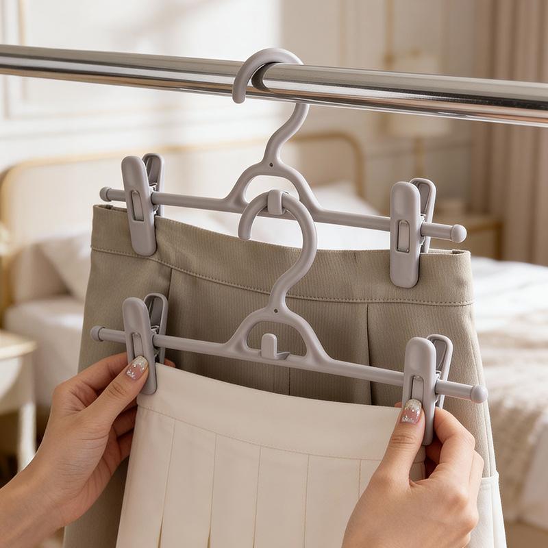 Traceless household pants rack, pants clip jk skirt clip hanger clip, pants hanger storage artifact wardrobe special underwear rack