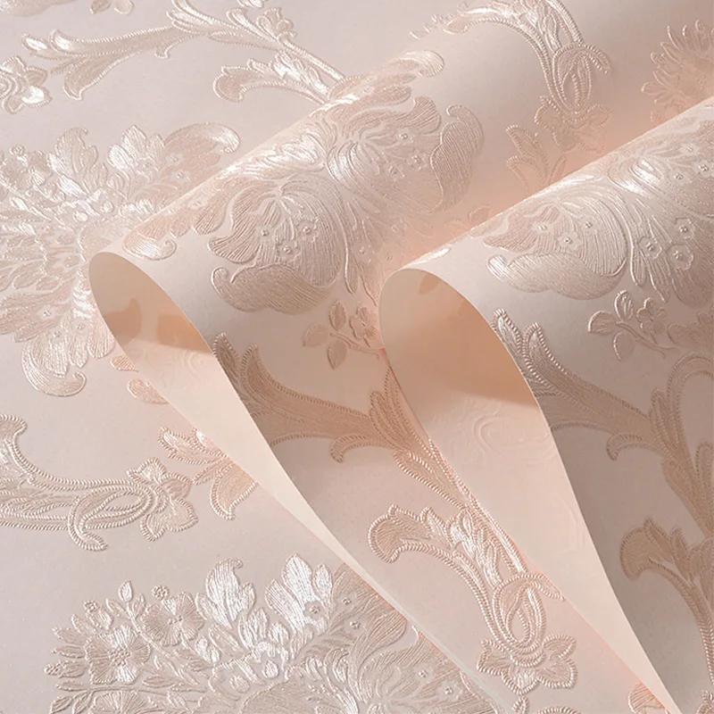 European-Style 3D Fine Embossed Non-Woven Vertical Stripe Wallpaper Living Room Bedroom TV Backdrop Wall Self-Adhesive Wallpaper