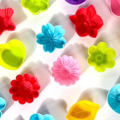 New 5cm Silicone Cake Mold Flower Designs Mould DIY Cupcake Baking Tools Cake Baking Molds Baking Accessories Mini Soap Molds