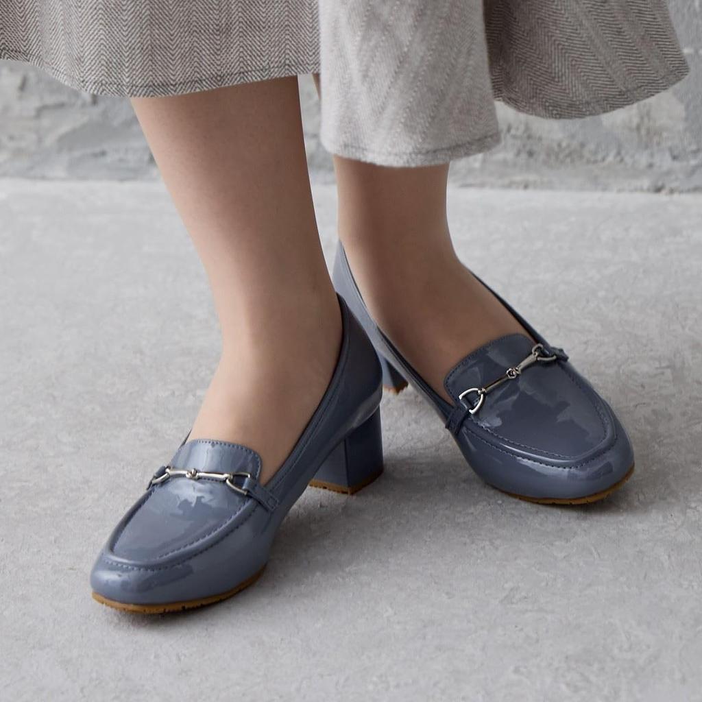 Himiko Bit Rain Blue 225 Water-Resistant Heel-Up Loafers/644103