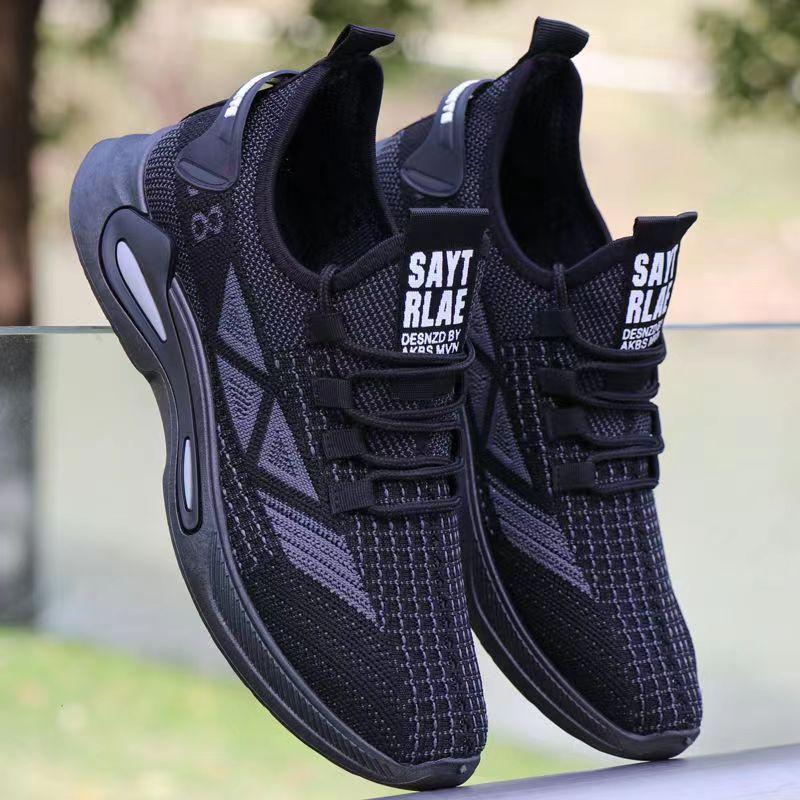 Men's shoes are breathable and lightweight in summer, men's soft-soled fly-woven mesh shoes, lazy shoes, one pedal, driving shoes