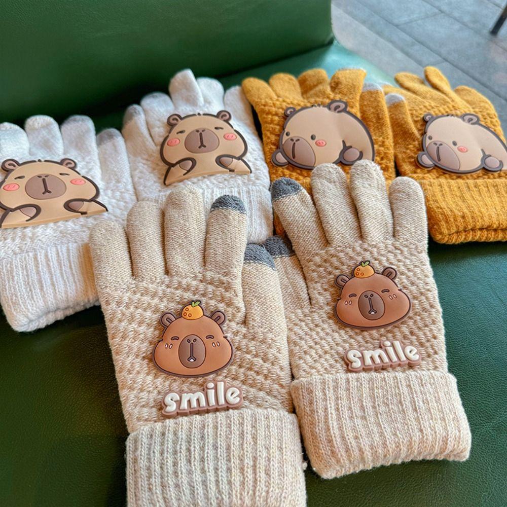 Cold Protection Gloves Warm Knit Mittens Cute Driving Glove Autumn Winter