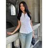 European and American Women's Clothing Fashion Elegant Pure Desire Wind Back Cut Out Lace-up Shirt Silm All-Match White Sleeveless Tops