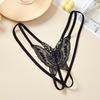 Women's Sequin Embroidered Butterfly Flower Open Crotch Thong - Transparent Hollow-Out Lingerie.