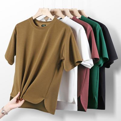 Herren Sommer Kurzarm T-Shirt Lässiges Atmungsaktives Herren T-Shirt Einfarbig Rundhals Sport Kurzarm Top