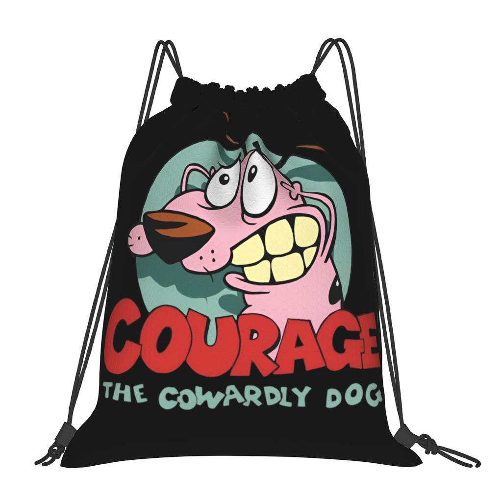 Custom Cowardlyes Dogs Anime Drawstring Bag for Training Yoga Backpacks Men Women Slapstick Sports Gym Sackpack