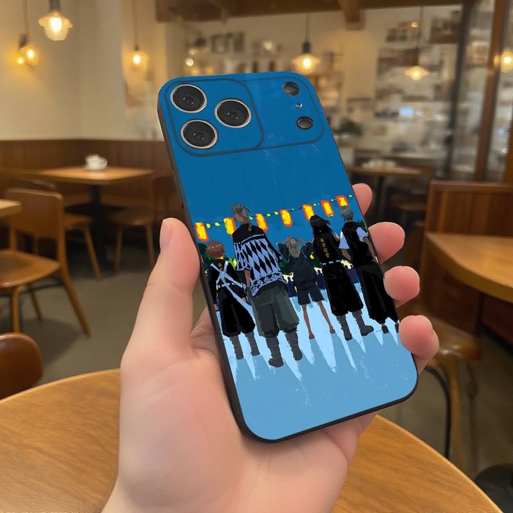 Tokyo Revengers Cool Phone Case For iPhone 17,16,15,14,13,12,11,Pro,XS,Max,XR,Plus,E,SE4,Mini Black Soft Cover