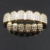 New Fshion Hip Hop Gold Silver Colour Iced Out CZ Teeth Grillz Top Bottom Men Women Jewelry Party Gifts