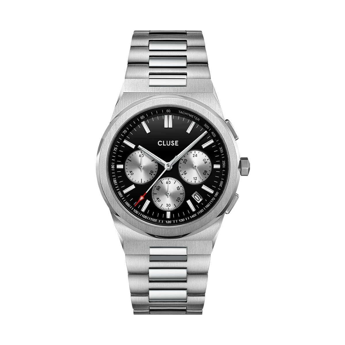Authorized Dealer [CLUSE] Men s Watch CW20806 Vigouroux Chrono Black SilverSilver