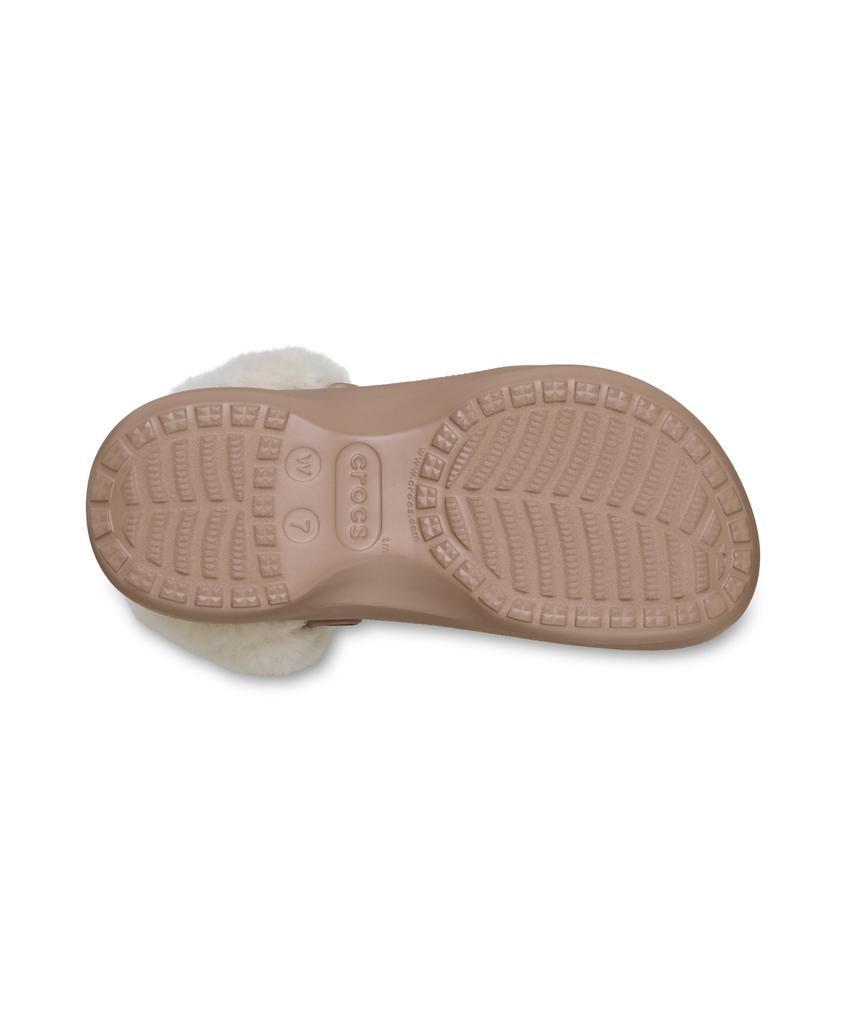 Crocs Classic Platform Fuzz Lined Clogs - Latte / 212854-2Q9