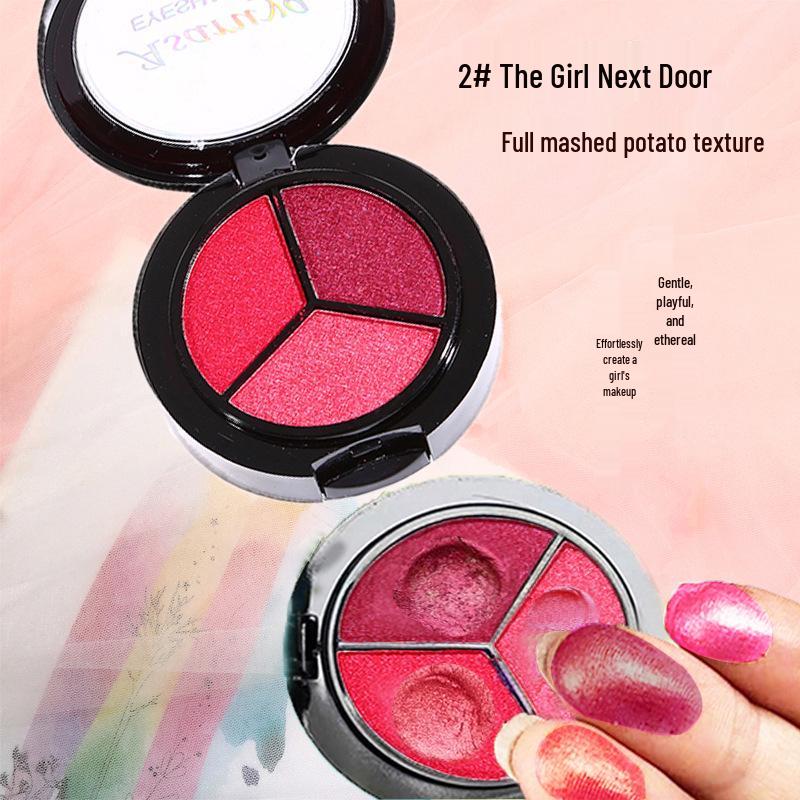 

Ashariya Three-Color Pearlescent Earth Tone Eyeshadow Palette