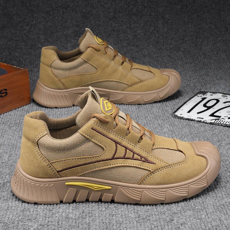 

Men s shoes summer new outdoor wear-resistant tooling shoes low-top casual men s shoes casual men s labor insurance shoes 44 хаки